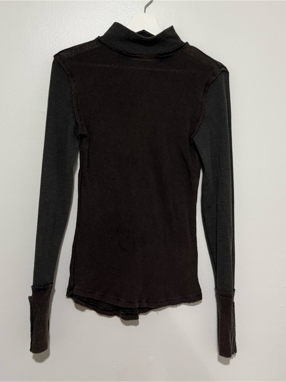 We The Free Black Long-Sleeve Mock Neck Top